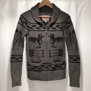 TNA lambswool sea to sky cowichan cardigan small